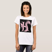 Dragon Styled Letter H, Dragon Alphabet, Monogram T-shirt (Voorkant volledig)