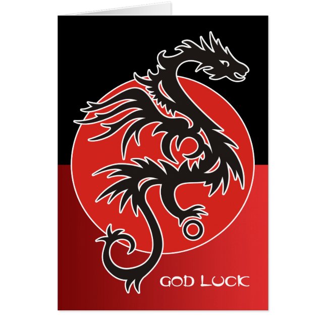 Dragon Sun Power - zwart rood wit + uw ideeën (Voorkant)