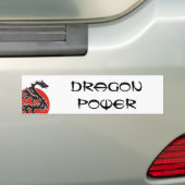 Dragon Sun - zwart rood wit + uw ideeën Bumpersticker (Op auto)