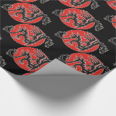 Dragon Sun - zwart rood wit + uw ideeën Cadeaupapier (Hoek)