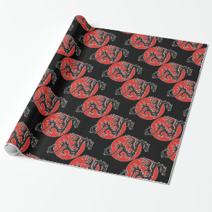 Dragon Sun - zwart rood wit + uw ideeën Cadeaupapier