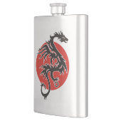 Dragon Sun - zwart rood wit + uw ideeën Heupfles (Links)