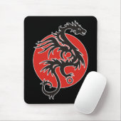 Dragon Sun - zwart rood wit + uw ideeën Muismat (Met muis)