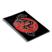 Dragon Sun - zwart rood wit + uw ideeën Notitieboek (Rechterzijde)