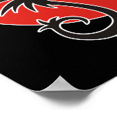 Dragon Sun - zwart rood wit + uw ideeën Poster (Hoek)