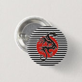 Dragon Sun - zwart rood wit + uw ideeën Ronde Button 3,2 Cm (Voorkant /achterkant)