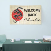 Dragon Sun - zwart rood wit + uw ideeën Spandoek (Beurs)
