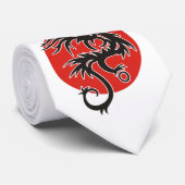 Dragon Sun - zwart rood wit + uw ideeën Stropdas (Opgerold)