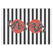 Dragon Sun - zwart rood wit + uw ideeën Tafelkleed (Voorkant (Horizontaal))