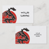 Dragon Sun - zwart rood wit + uw ideeën Visitekaartje (Voorkant / Achterkant)