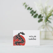 Dragon Sun - zwart rood wit + uw ideeën Visitekaartje (Staand voorkant)