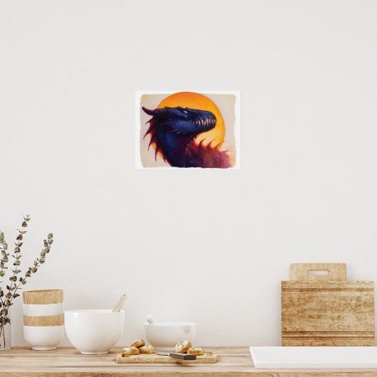 Dragon Sunset 3 Poster (Keuken)