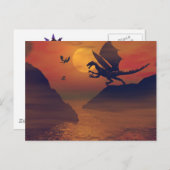 Dragon Sunset Briefkaart (Voorkant / Achterkant)