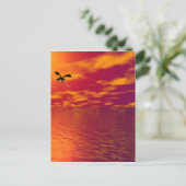 Dragon Sunset Briefkaart (Staand voorkant)