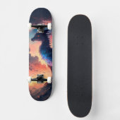 Dragon Sunset met Oranje en Paarse Hues Persoonlijk Skateboard (Voorkant)