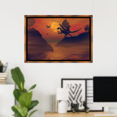 Dragon Sunset van Michelle Wilder Poster (Thuiskantoor)