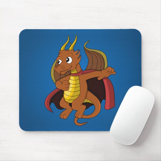 Dragon superheld cartoon Mousepad Muismat (Met muis)