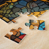 Dragon Swirl in multi gekleurd mozaïek ontwerp Legpuzzel (Zijkant)