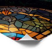 Dragon Swirl in multi gekleurd mozaïek ontwerp Perfect Poster (Hoek)