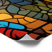 Dragon Swirl in multi gekleurd mozaïek ontwerp Poster (Hoek)