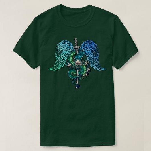 Dragon Sword Angel Wings T-shirt (Design voorkant)