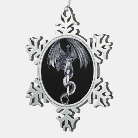 Dragon & Sword Kerstbal Ornament (Rechts)