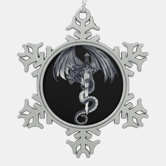 Dragon & Sword Kerstbal Ornament (Voorkant)