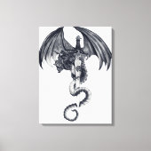 Dragon & Sword Stretched Canvas Print (Voorkant)