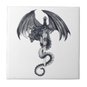 Dragon & Sword Tile Tegeltje (Voorkant)