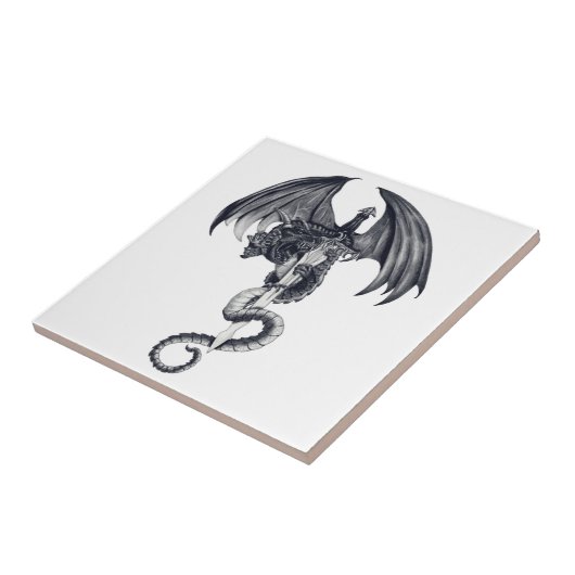 Dragon & Sword Tile Tegeltje (Zijkant)