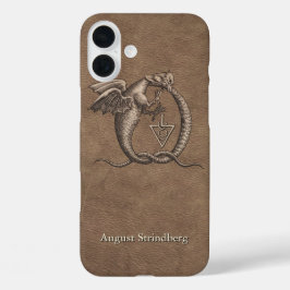 Dragon Symbool Faux-Leather met naam iPhone 16 Plus Hoesje