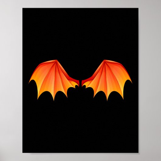 Dragon T Wings Halloween Costume Orange On The Ck Poster (Voorkant)