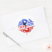 Dragon Taekwondo Ronde Sticker (Envelop)