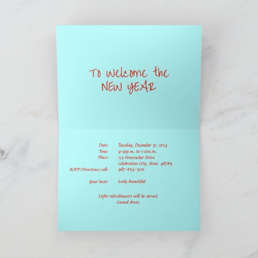 Dragon Tails Nieuwjaarsfeest Uitnodiging (Binnen)