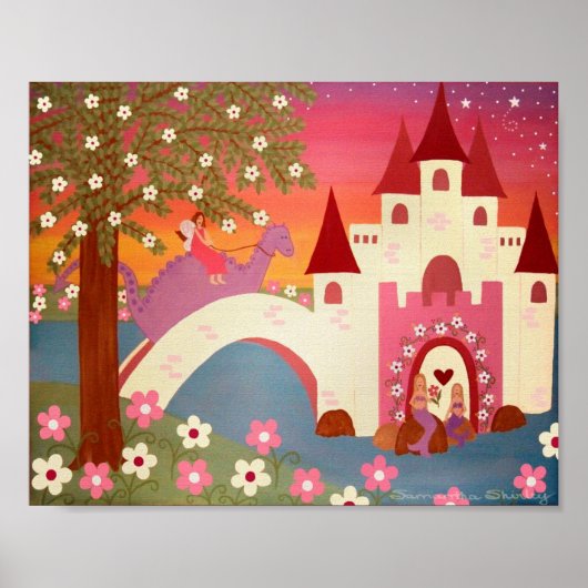 Dragon Tales - 8x10 Princess Fairytale Kinder Art Poster (Voorkant)