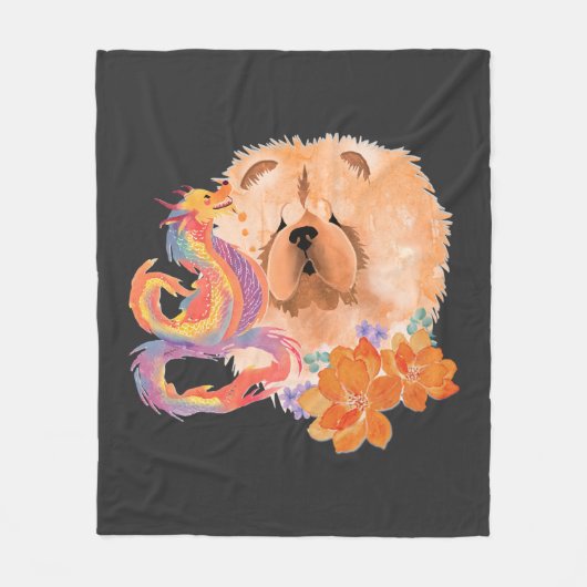 DRAGON-TALEZ CHOW Jaar van de Draak Fleece Deken (Voorkant)