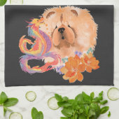 DRAGON-TALEZ CHOW Jaar van de Draak Theedoek (Gevouwen)