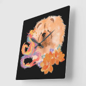 DRAGON-TALEZ CHOW Jaar van de Draak Vierkante Klok (Hoek)