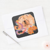 DRAGON-TALEZ CHOW Jaar van de Draak Vierkante Sticker (Envelop)