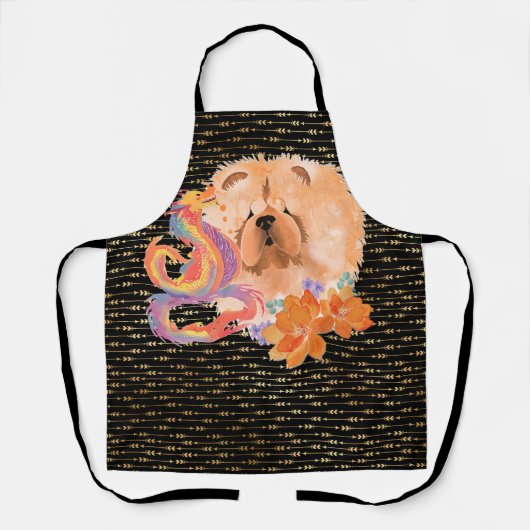 DRAGON-TALEZ CHOW Jaar van de Dragon grooming chef Schort (Voorkant)
