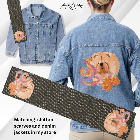DRAGON-TALEZ CHOW kunst op rug Denim Jacket