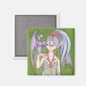 Dragon tamer vierkante magneet (Voorkant / Achterkant)