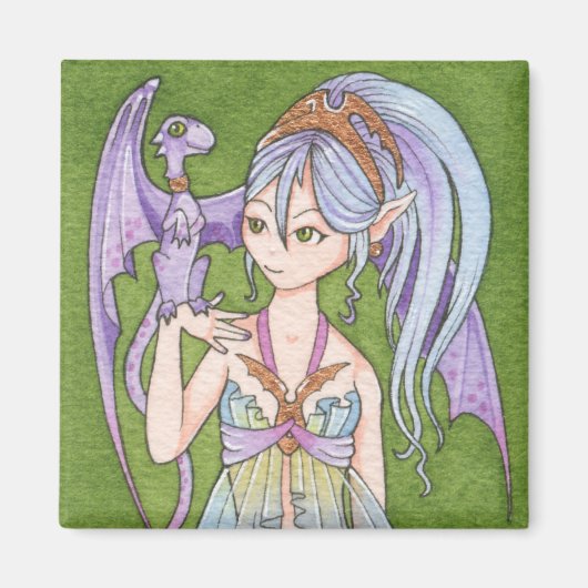 Dragon tamer vierkante magneet (Voorkant)