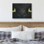 Dragon tandless Premium Wrapped Canvas (gloss) (Insitu (Slaapkamer))
