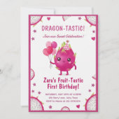 Dragon-Tastic Dragon Fruit First Birthday Kaart (Voorkant)