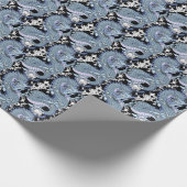 Dragon Tattoo Kunst in Paarse en Blauw Cadeaupapier (Hoek)