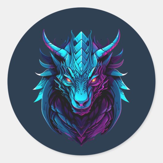 Dragon tattoo ronde sticker (Voorkant)