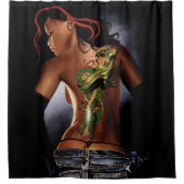 Dragon Tattoo Vrouw Douchegordijn (Voorkant)