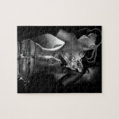 Dragon Tattoo Vrouw Zwart Wit Legpuzzel (Horizontaal)