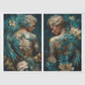 Dragon Tattooed Duo Fantasy Decoupage Tissue Paper Tissuepapier (Voorkant)